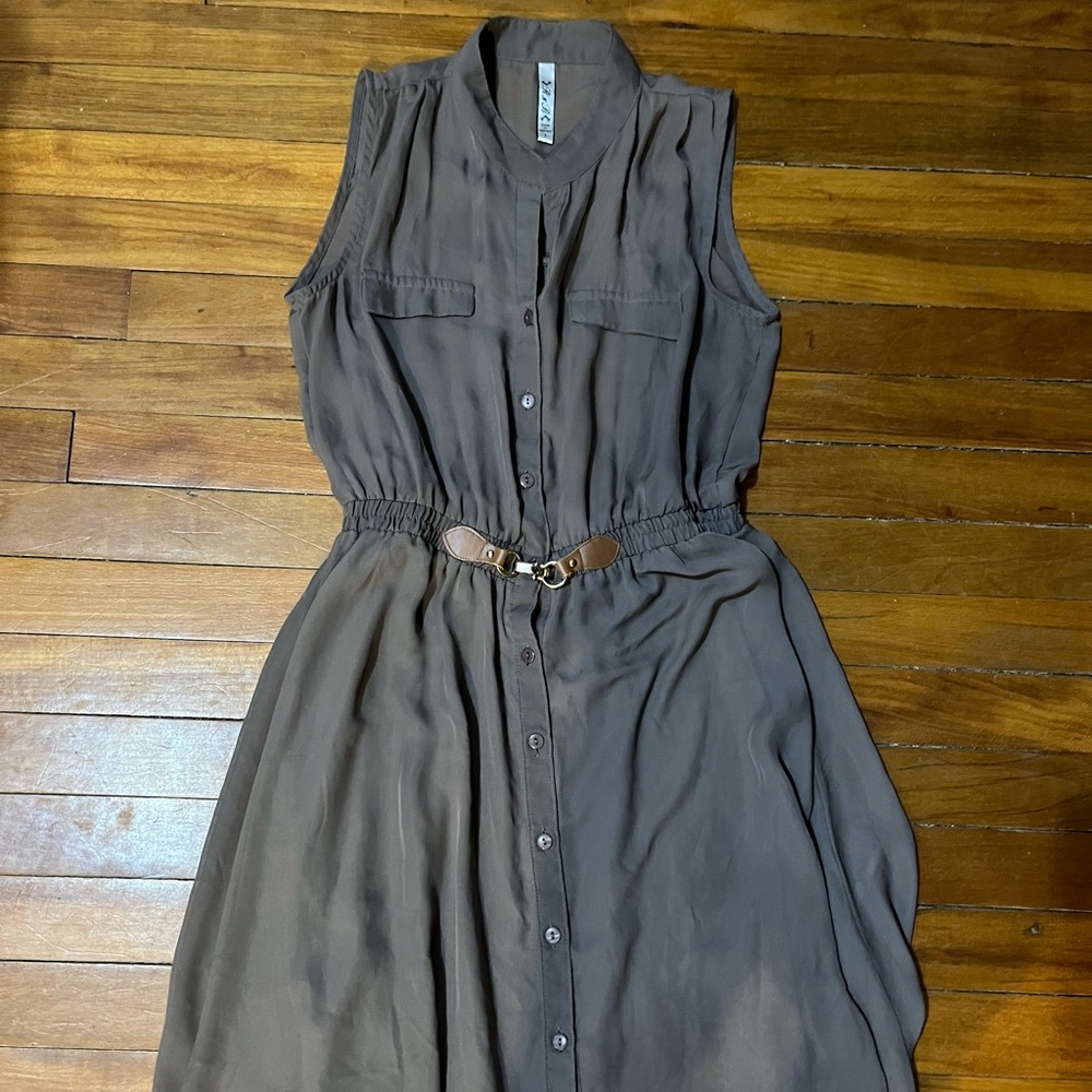 Brown belted dress